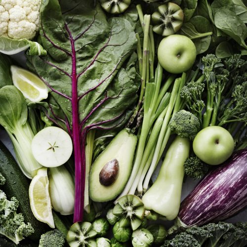 Fresh vegetables flat lay healthy lifestyle